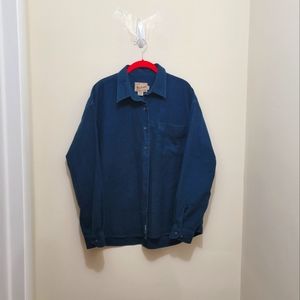 Vintage Woolrich Flannel Button Up Shirt Mens Adult Extra Large XL Teal Cotton.